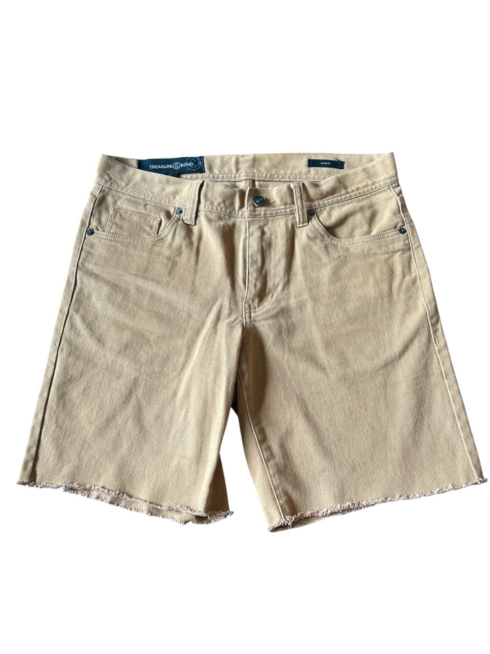 Treasure & Bond Men's Tan Cutoff Denim Shorts